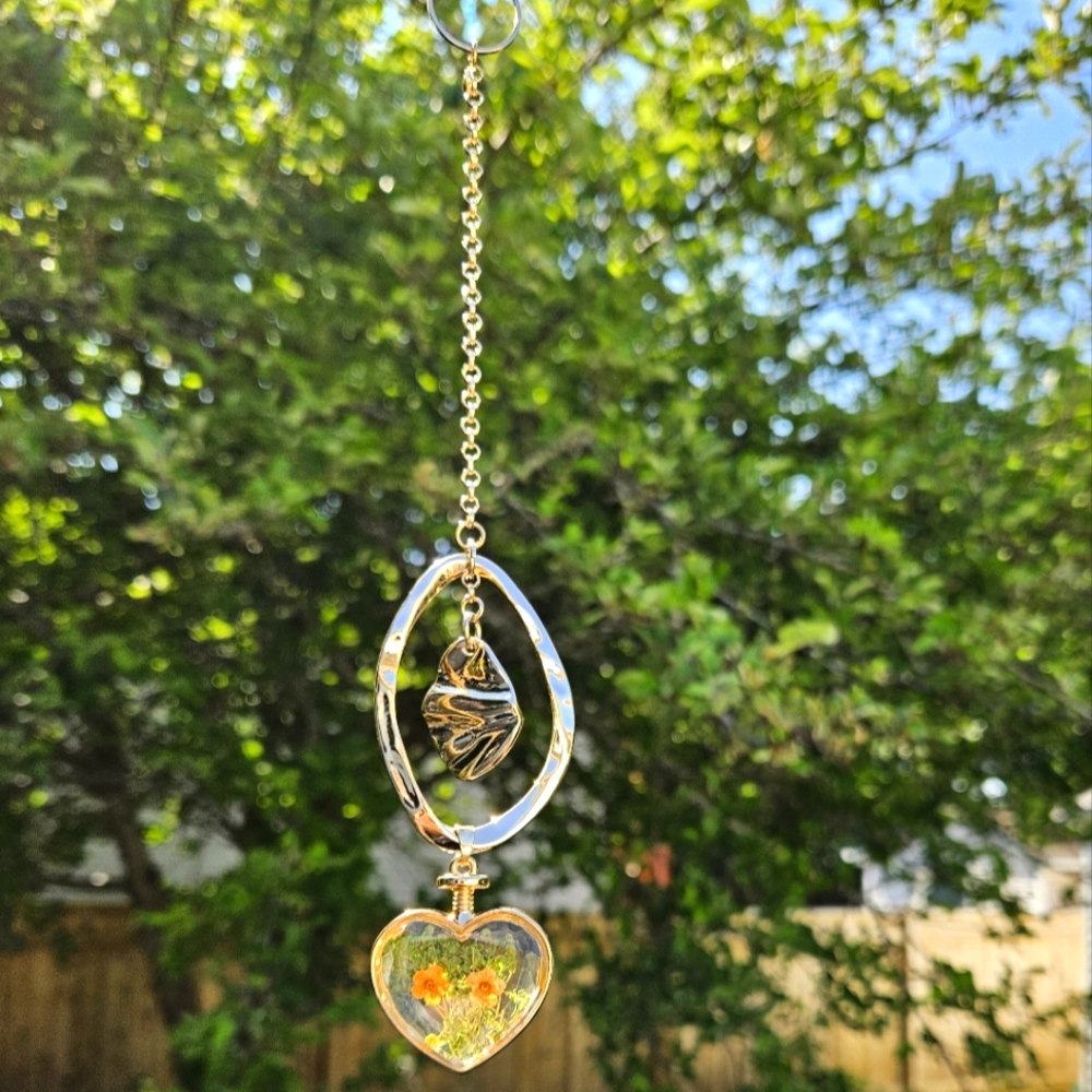 Gold and Silver Heart Suncatcher